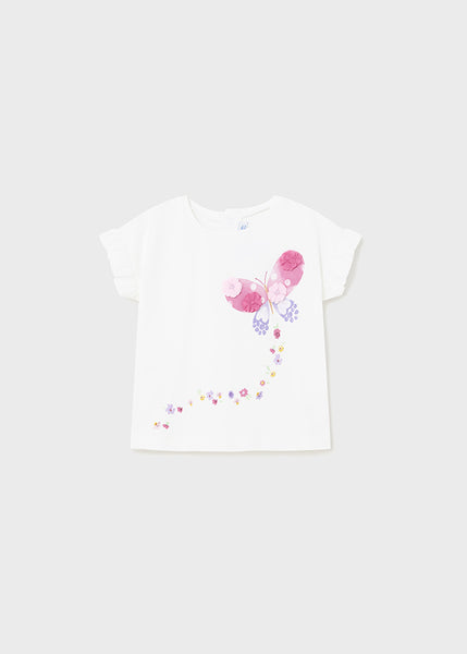 Mayoral Baby Girls White Floral T-Shirt 1013 029