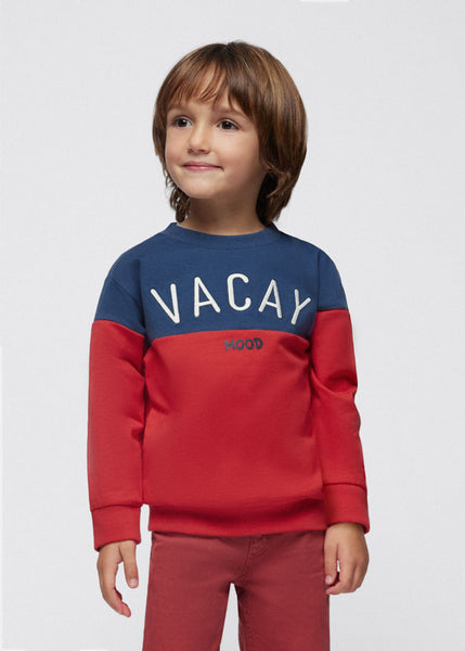 Mayoral Watermelon Red and Navy Colour Block Sweater