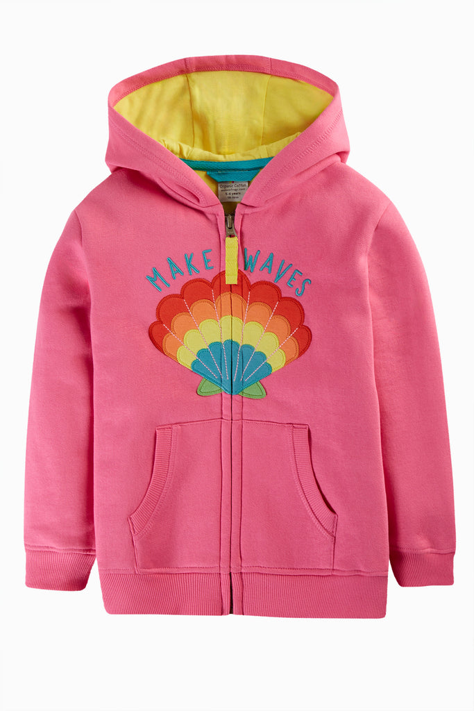 Frugi Baby Girls Little Switch Hibiscus Shell Carbis Hoodie