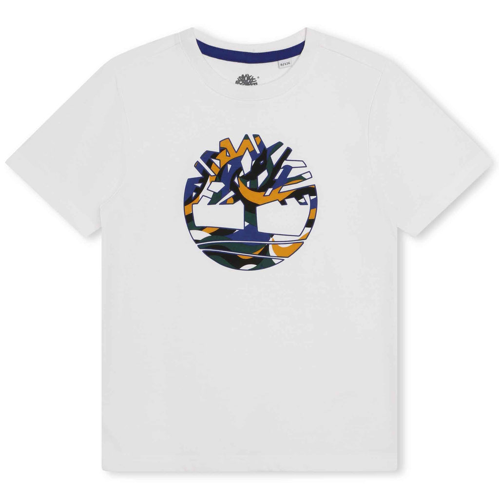Timberland Boys White Graphic T-Shirt 