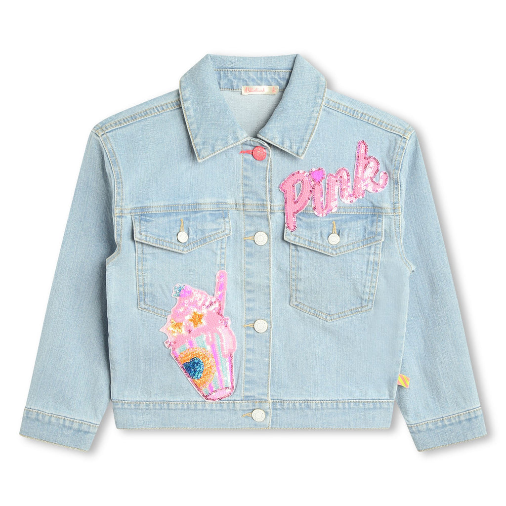 Billieblush Girls Sequin Patch Denim Jacket u20145 z18