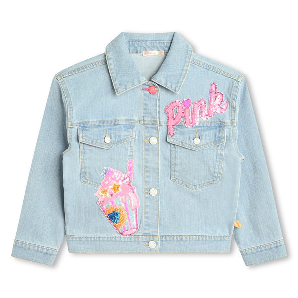 Billieblush Girls Sequin Patch Denim Jacket u20145 z18