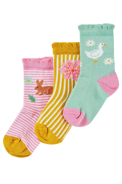 Frugi Baby Girls Freya 3 Pack Socks