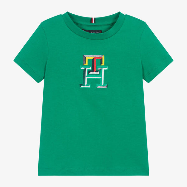 Tommy Hilfiger Boys Green Monogram T-Shirt