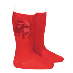 Condor Knee High Socks With Bow-Red